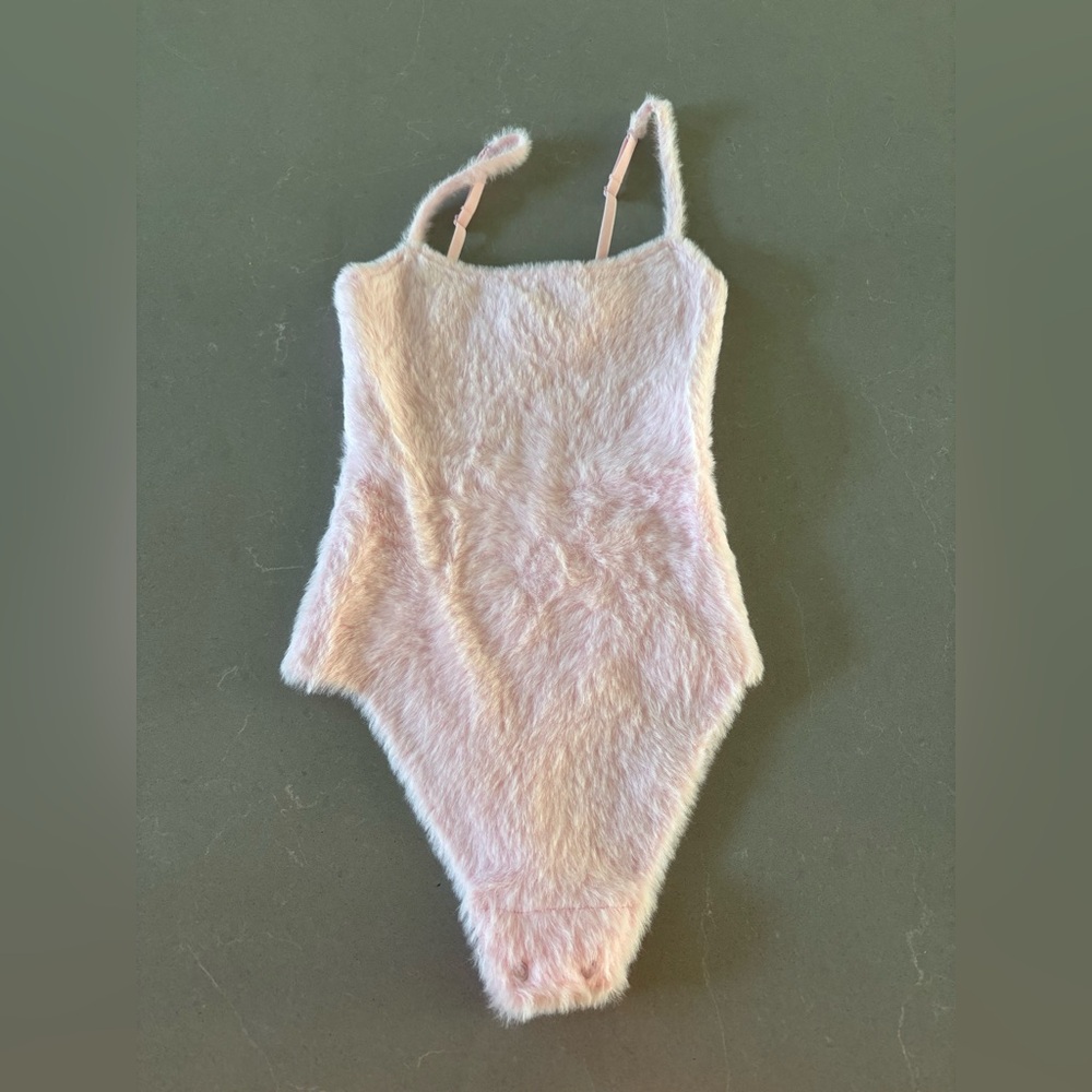 SKIMS Pink Fuzzy Bodysuit